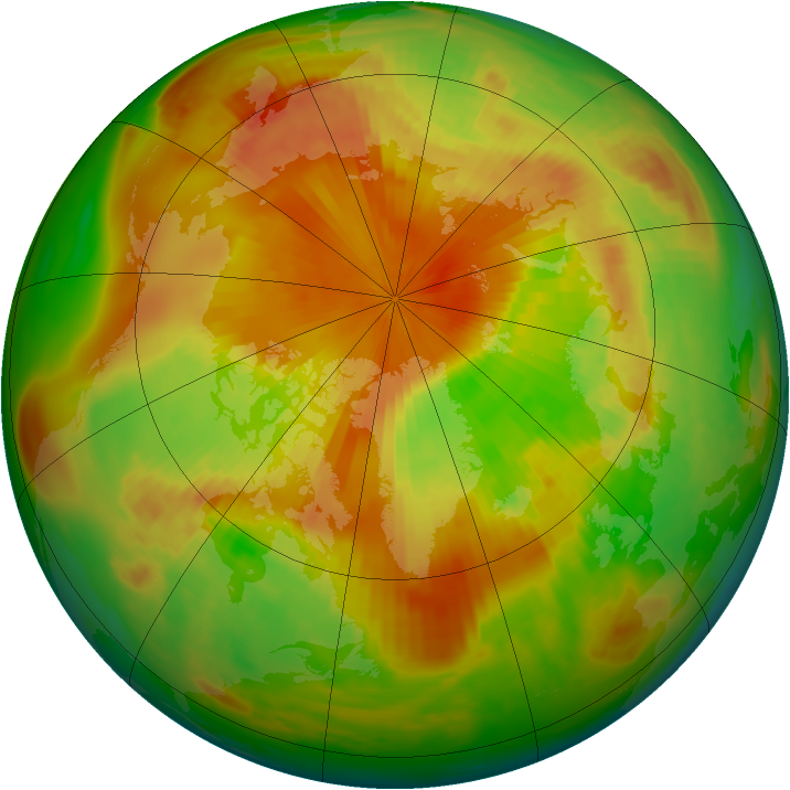 Arctic ozone map for 12 May 1998